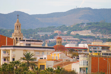 view of the city, Premia de Mar. Cataluyna - obrazy, fototapety, plakaty