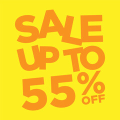 sale up to 55 percent off simple typography