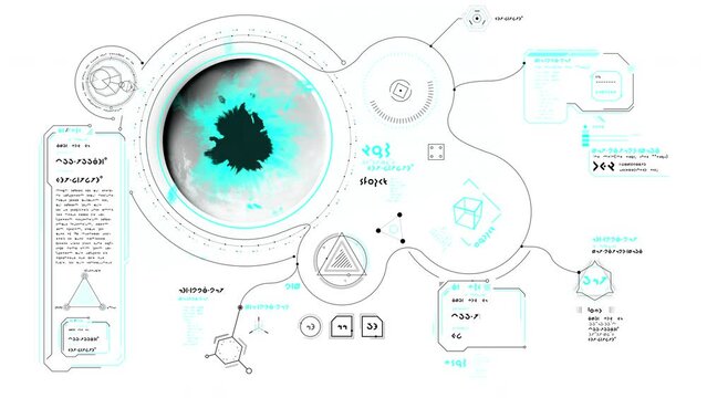 Planetary threats in an animated alien interface.