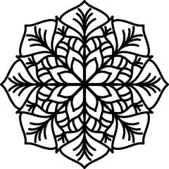 black and white ornament, mandala, mandala art, ilustration, vector, line art, doodle art