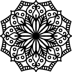 black and white ornament, mandala, mandala art, ilustration, vector, line art, doodle art