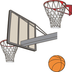 A set of basketball equipment