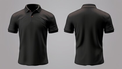 Realistic mockup of male black polo shirt. Generative ai