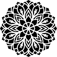 black and white ornament, mandala, mandala art, ilustration, vector, line art, doodle art
