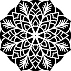 black and white ornament, mandala, mandala art, ilustration, vector, line art, doodle art
