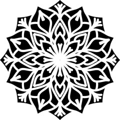 black and white ornament, mandala, mandala art, ilustration, vector, line art, doodle art
