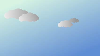 cloud isolated on gradient white and blue background