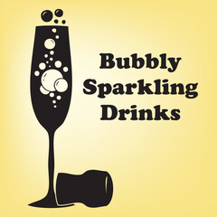 Bubbly sparkling drinks
