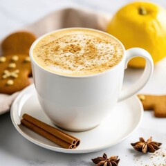 Fototapeta premium latte drink with generative ai