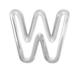 Letter W Silver Balloons