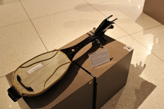 jakarta, indonesia-23 april 2023 : damus guitar musical instruments from Indonesia