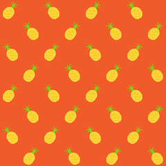 Vector Low Poly Pineapple Summer Seamless Pattern