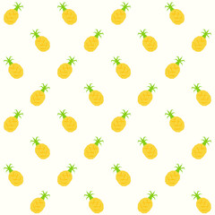 Vector Low Poly Pineapple Summer Seamless Pattern