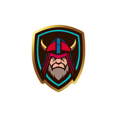 logo esports with a viking vector illustration template design