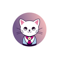 Obraz premium cute cat pet shop symbol logo vector illustration template design