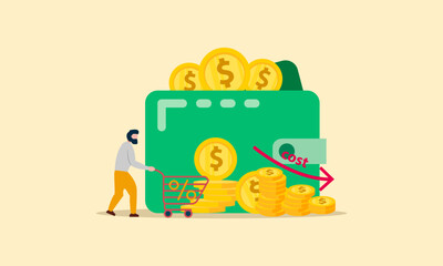 Mutual fund or growing investment, wealth profit growth or earning increase, savings or wealth management, pension fund concept vector illustration
