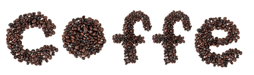 top view of coffee beans on white table