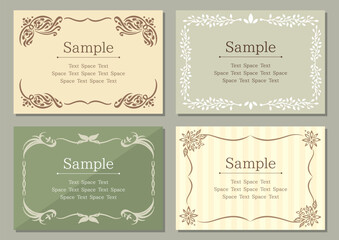 落ち着いた色の上品なフレームのカード4点セット