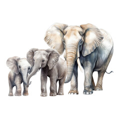 Fototapeta premium Adorable Elephant Family Cliparts