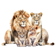 Adorable Lion Family Cliparts