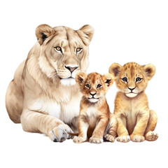 Adorable Lion Family Cliparts