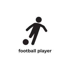 simple black football player icon design template