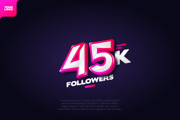 Thank you 45K Followers with Dynamic 3D Numbers on Dark Blue Background