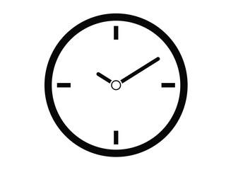 clock icon,black time clock icon isolated on white background