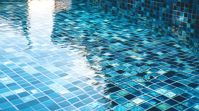 summer concept swimming pool tiles ai generative