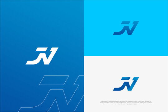 JNV logo design. JN letter mark icon. JV illustration symbol.