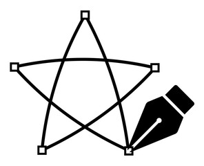 star shape with points and pen icon