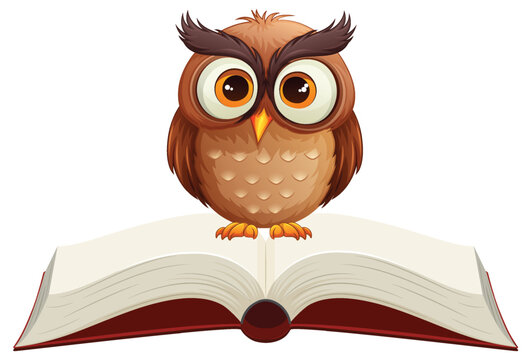 Cute Owl with Open Book