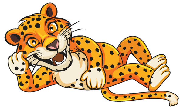 A Cheetah Lying Cartoon Character