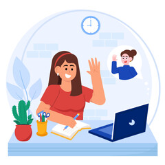 Study Online Illustration