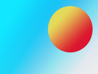 Sun in the blue horizon 3D vector illustration.