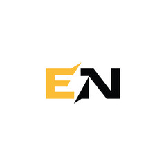 E and N Letter Electrical logo icon vector template.eps