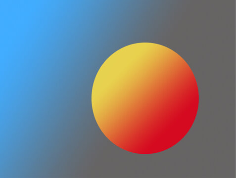 Sun in the blue horizon 3D vector illustration.