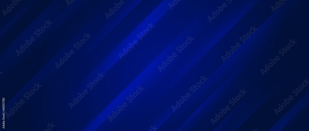 Aufkleber Abstract dark blue background with diagonal lines. Navy texture with smooth gradient stripes. Modern template for banner, presentation, flyer, poster, brochure, magazine. Vector backdrop