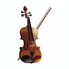 Fototapeta premium vector cute violin cartoon style