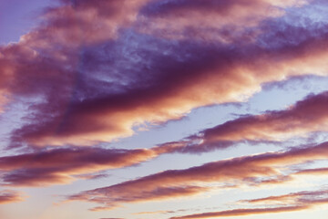 Colorful clouds at sunset time.