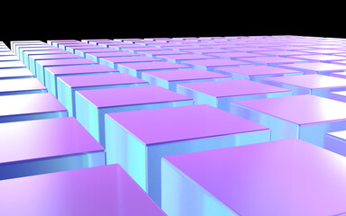 Obraz premium クリスタルガラス製キューブのアブストラクトの3Dイラストレーション