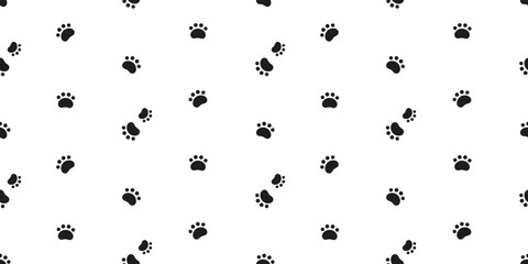 dog paw seamless pattern polar bear footprint cat kitten french bulldog vector puppy pet toy breed cartoon doodle repeat wallpaper tile background illustration design isolated