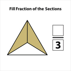 Fraction of the divided into slices. Fractions for Vector flat outline icon. isolated on white background. illustration. Fill fractions of the shapes 2 by 3 vector images