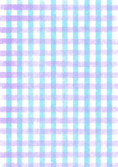 手描き風の紫と青のギンガムチェツク柄