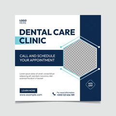 Dental care clinic social media post template