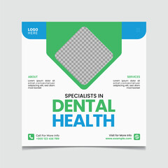 Dental Health Social media post template.