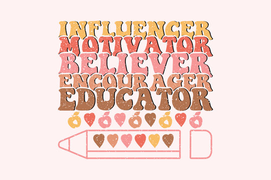 Teacher quotes EPS design, Teacher typography set, Gift card for Teacher's Day