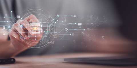 Auditor checking office documents ,Management of important document storage of organization ,ERP...