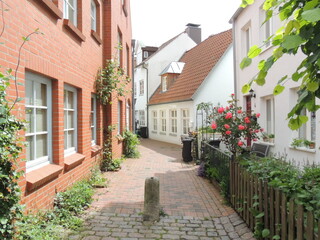 Fototapeta na wymiar Street in the old town - Lübeck - Germany