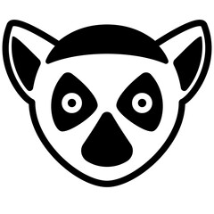 Lemur face outline icon illustration © Vizzibels